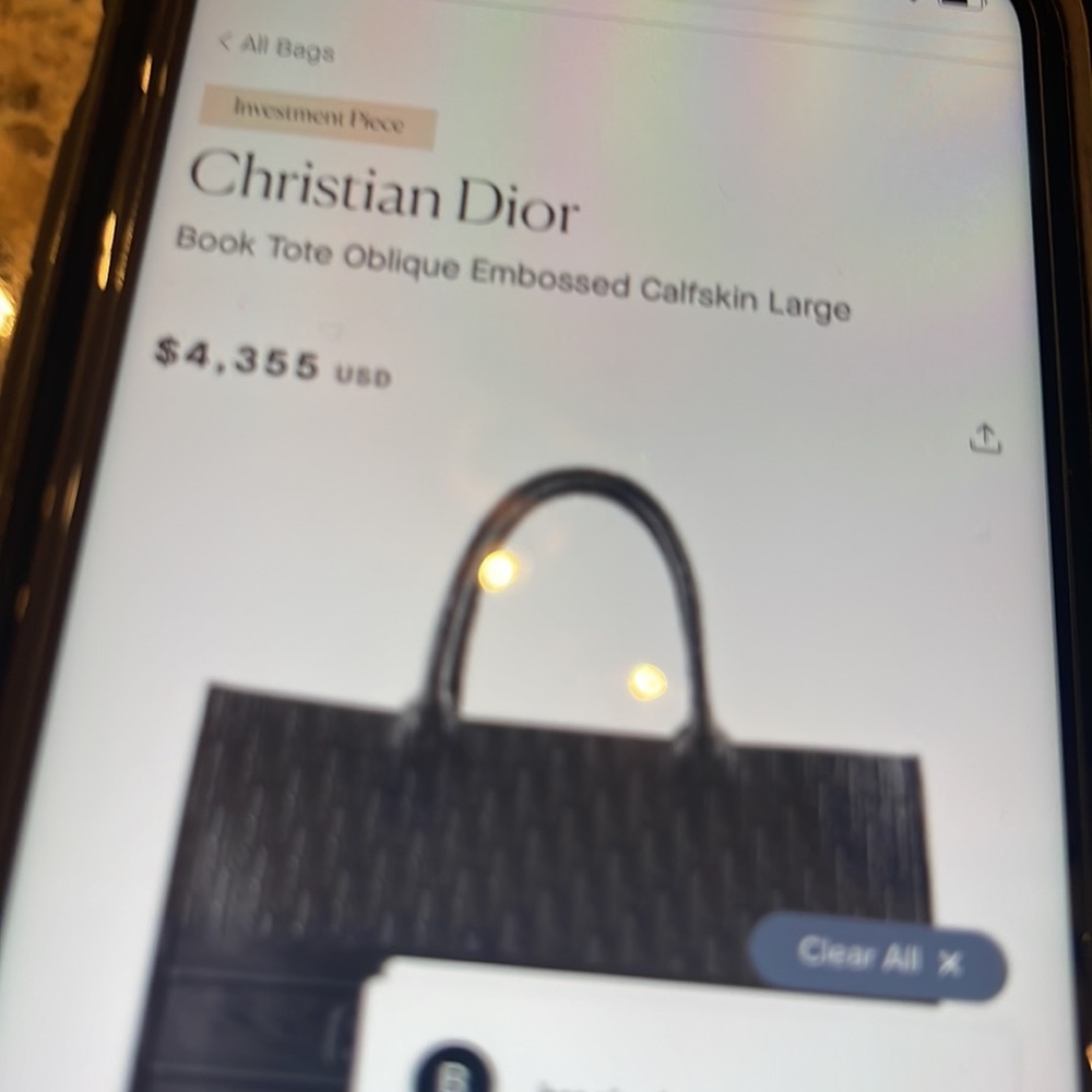 Christian Dior Book tote Oblique Embossed Calfskin Large - Picture 6 of 8